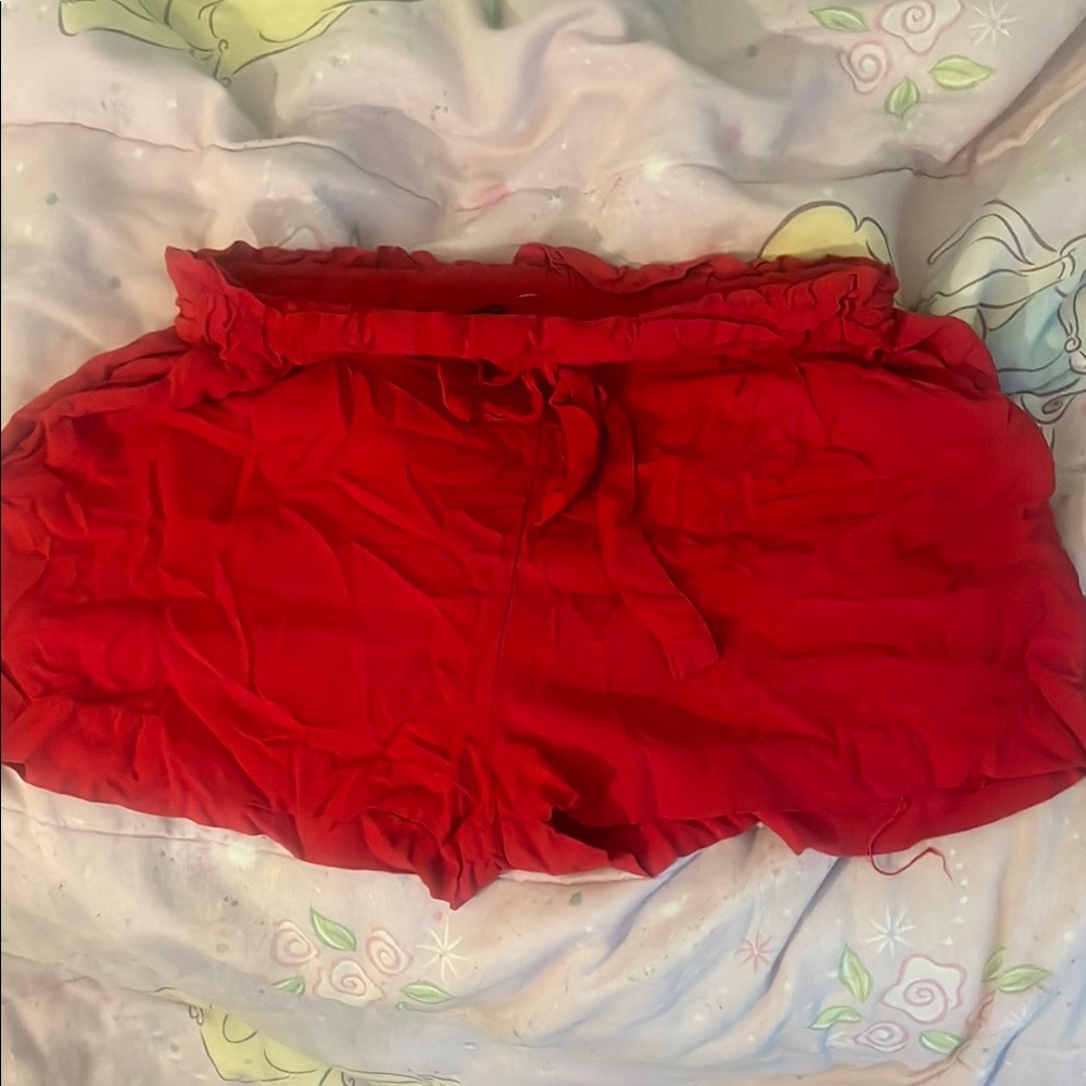 Vibrant Red Ruffled Skirt